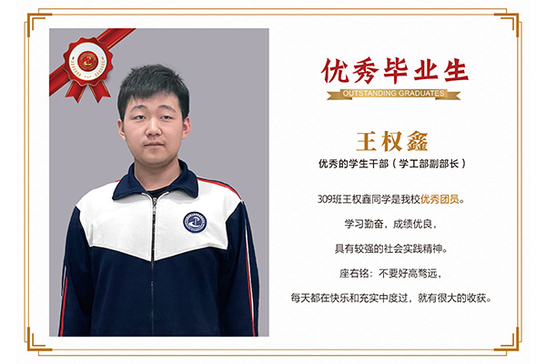優(yōu)秀畢業(yè)生——王權(quán)鑫